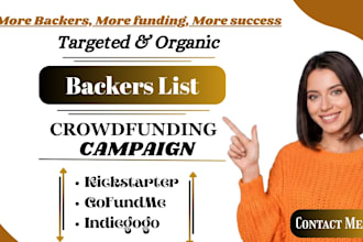promote kickstarter gofundme ngo crowdfunding to active organic backer list