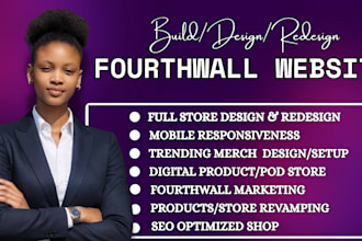 setup fourthwall website, design digital product, redesign fourth wall pod store