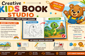 design and format children book illustration picture book coloring book workbook