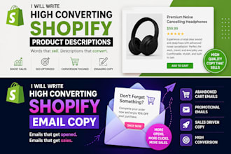 write high converting shopify email marketing copy and abandoned cart emails