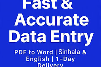 do fast and accurate data entry and typing work