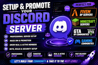 setup dc community server rp mass dm discord promotion game ads fivem minecraft