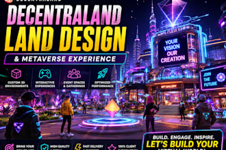 build decentraland land design, scene and 3d metaverse experience
