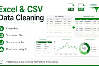 clean, organize and analyze your excel or CSV data