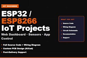 develop esp32 esp8266 arduino iot projects with web dashboard and app control