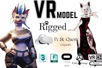 model 3d vrchat avatar furry protogen fursonal avatar anime vtube vrc character