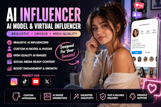 create realistic ai influencer, ai model, ai instagram avatar virtual influencer