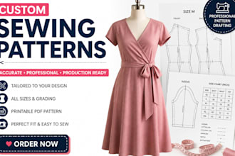 create custom sewing patterns and pattern drafting for clothing