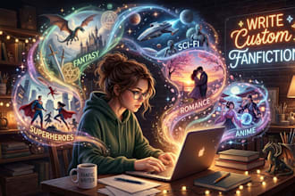 write custom fanfiction, nsfw, sfw, romance, or erotic stories