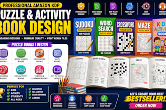 design engaging KDP puzzle books, coloring books and fun kids activity books