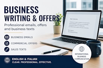 create and improve your business communication in english and italian