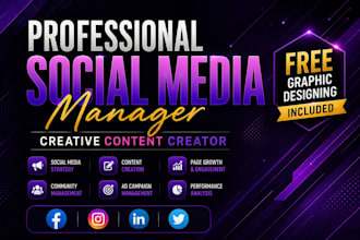 be your professional social media manager with custom graphics design