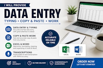 do data entry in exel and word, typing, copy and paste work perfectly