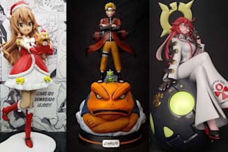 3d print and paint anime figure miniature 3d figurine statues stl resin printing