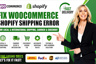 fix woocommerce shopify shipping errors for local intl  carrier checkout