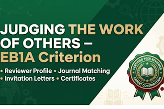 get you peer review invitations and certificates for eb1a niw  judging criterion