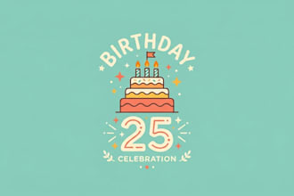 design a fun and creative birthday logo for your brand or event