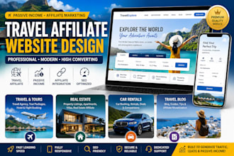 design travel affiliate website for passive income and affiliate marketing