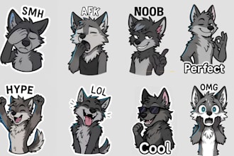 draw custom furry telegram sticker discord sticker furry animate telegram sticke