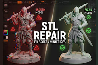 do stl file repair, custom medication, mesh fixing 3d model edit for 3d printing