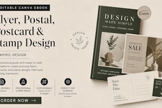 design flyer postcard postal stamp design real estate postcard in canva