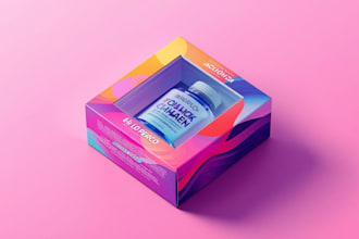 design creative box, pouch and label packaging design