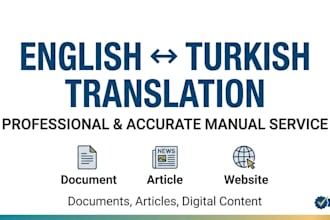 translate english to or turkish to english professionally