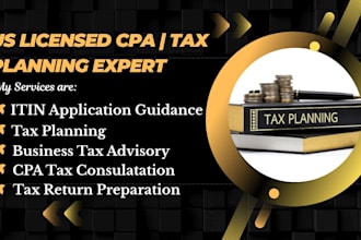 be your CPA tax accountant for tax planning international and llc tax consulting