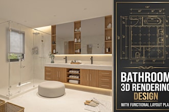 create bathroom, restroom, and vanity 3d realistic rendering
