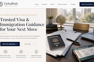 design squarespace immigration consultant website visa consulting lawyer website