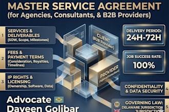 draft a master service agreement for agencies, consultants, and b2b providers