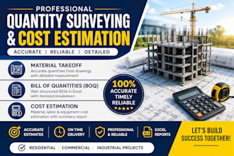 quantity surveying, material takeoff and construction cost estimation