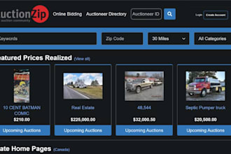 design online bidding website auction website multi vendor website