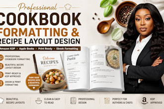 do professioanal cook book formatting and recipe layout design for amazon kdp