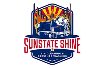 design bin cleaning pressure washing company logo
