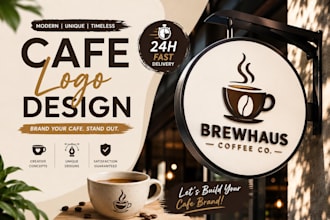 design a modern premium coffee shop logo in 24h