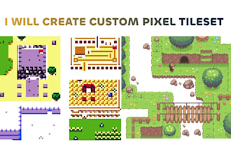create pixel art tileset, isometric tileset, top down tileset, tilemap, 2d game