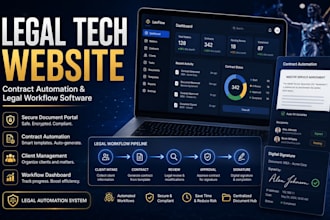 design legal tech website for contract automation and legal workflow software