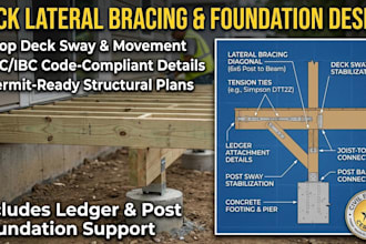 deck lateral bracing foundation support deck permit repair structural drawings