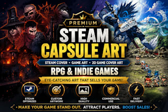 do steam capsule steam capsule cover art steam game art 2d game cover art rpg