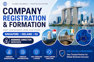 handle singapore company registration, ireland company formation, eu business