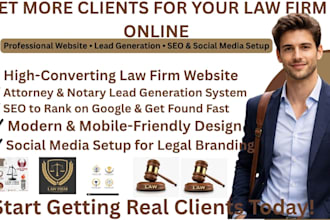 attorney notary law firm web design lead generation social media posts marketing
