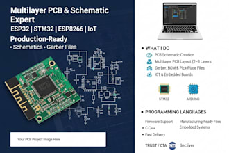 do pcb design, schematic, multilayer pcb layout, iot, esp32, stm32, esp8266