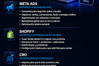 diseñar tu tienda shopify profesional y gestionar tu publicidad digital