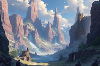 design detailed fantasy landscapes and environments