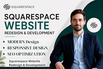 redesign squarespace website, modern squarespace redesign and development