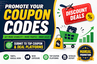 promote your coupon codes, promo codes and discount deals