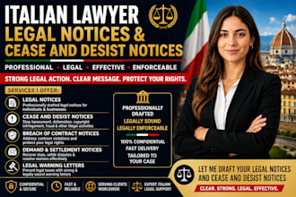 prepare legal notices and cease and desist notices as an italian lawyer