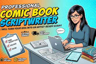 write a professional comic book script or manga script