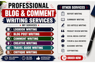 do comment writing, blog post, article writing,structure writing on amazon kdp